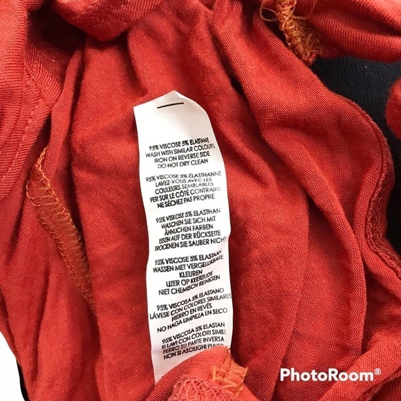 Nasty Gal dark red orange long sleeve tie front crop top - Picture 3 of 5